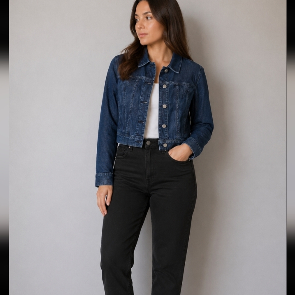BANANA REPUBLIC Blue Jean Crop Jacket Small